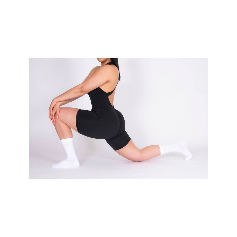 Leggings sin costuras de canalé gris poder