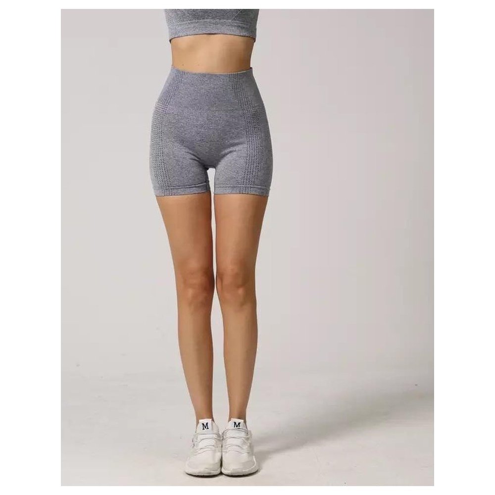 gray seamless short leggings high waisted