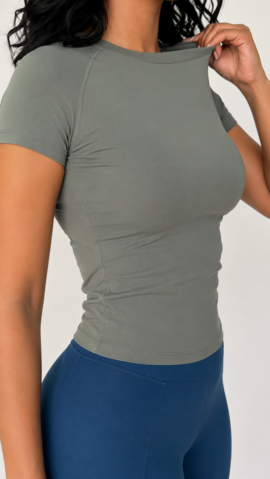 Waist-Sculpt Seamless Short T-Shirt
