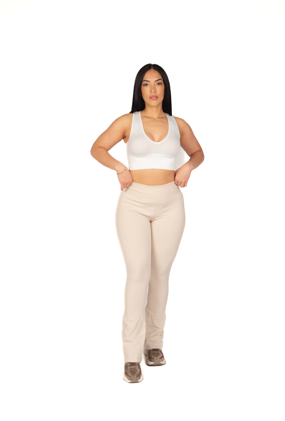Pantalon de yoga évasé taille haute Shaper