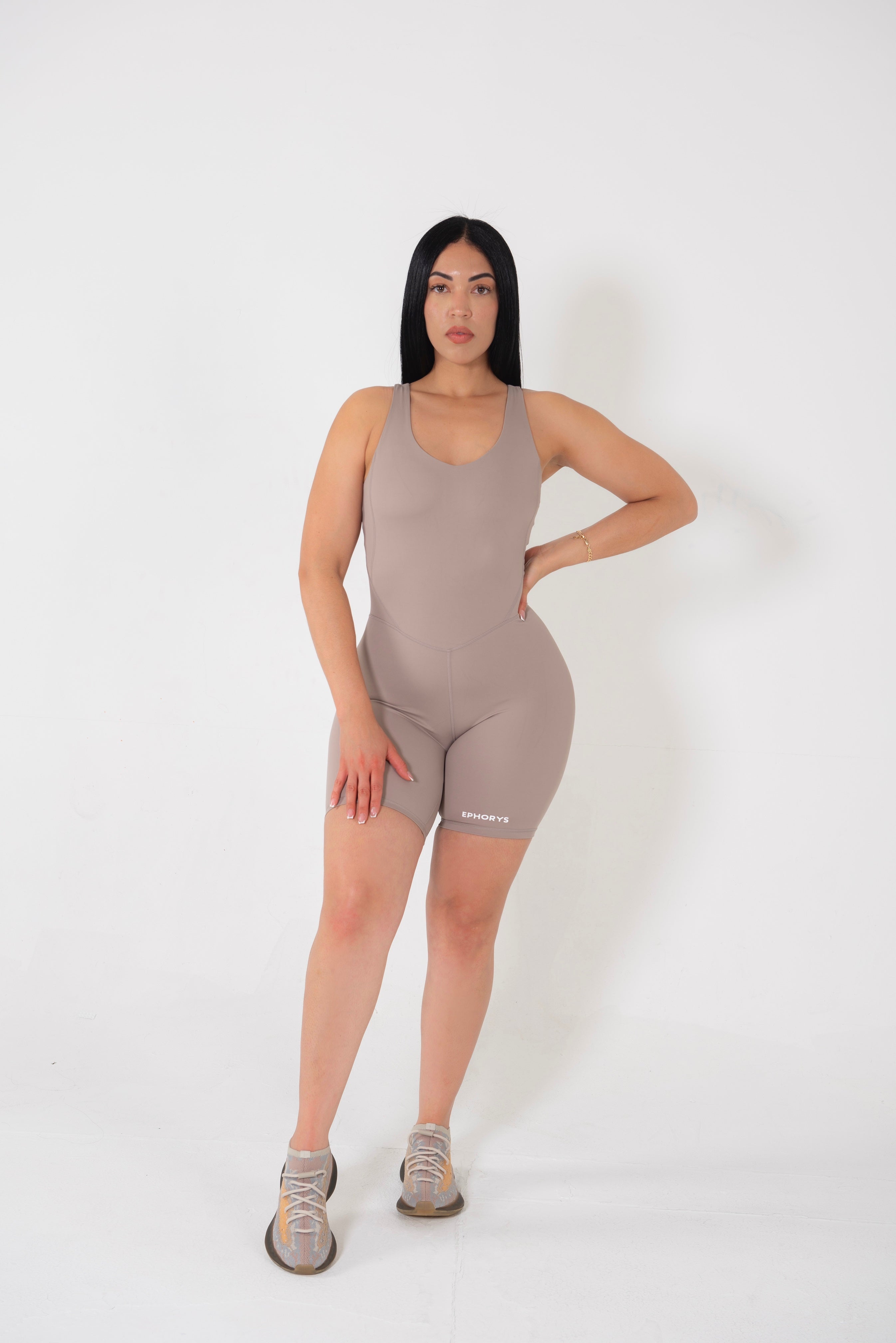 Leggings sin costuras de canalé gris poder