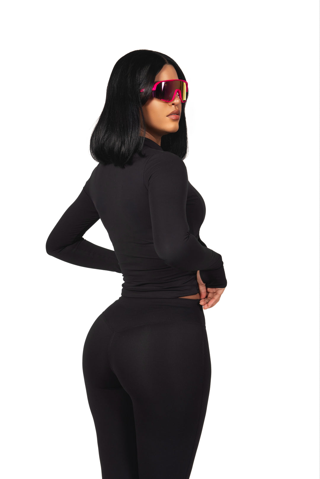 Black Zipper Top & High-Waist Flare Set – EPHORYS