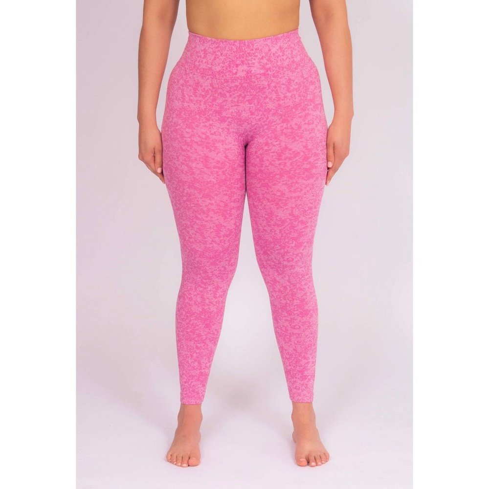 Leggings sin costuras de canalé gris poder